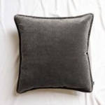 Charcoal Stonewashed Velvet Cushion by Biggie Best